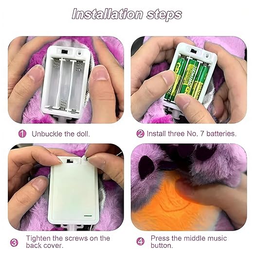 portable breathing teddy soft plush toy with music, lights & gentle breathing motion