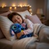 portable breathing teddy soft plush toy with music, lights & gentle breathing motion
